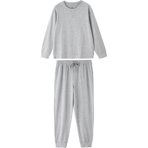 image:imageWiWi Soft Mens Pajama Sets French Terry Sleepwear Cooling Long Sleeve Top and Pants Pjs with Pockets Drawstring SXXLLight Heather Grey