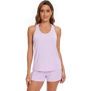 image:imageWiWi Soft Viscose from Bamboo Pajamas for Women Tank Top and Shorts Sleepwear Cool Pjs Sleeveless Pajama Set SXXLPastel Purple