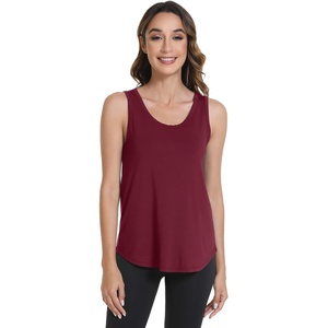 image:imageWiWi Tank Tops for Women Super Soft Sleeveless Pajama TShirt Cooling Loungewear Basic Shirts Viscose Bamboo Tee SXXLAburgundy