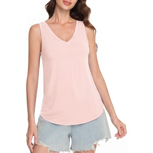 image:imageWiWi Tank Tops for Women Super Soft Sleeveless Pajama TShirt Cooling Loungewear Basic Shirts Viscose Bamboo Tee SXXLCcream Pink