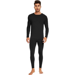 image:imageWiWi Thermal Underwear for Men Bamboo Viscose Long Johns Set Soft Warm Base Layer Lightweight Top and Bottom Sets SXXLAblack