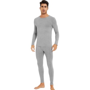 image:imageWiWi Thermal Underwear for Men Bamboo Viscose Long Johns Set Soft Warm Base Layer Lightweight Top and Bottom Sets SXXLAheather Grey