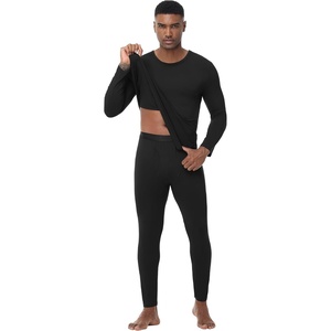 image:imageWiWi Thermal Underwear for Men Bamboo Viscose Long Johns Set Soft Warm Base Layer Lightweight Top and Bottom Sets SXXLBblack