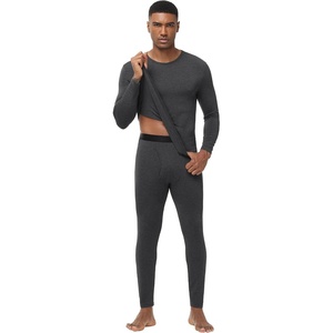 image:imageWiWi Thermal Underwear for Men Bamboo Viscose Long Johns Set Soft Warm Base Layer Lightweight Top and Bottom Sets SXXLBcharcoal Heather