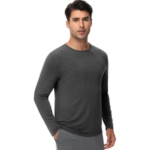 image:imageWiWi Viscose from Bamboo Mens Long Sleeve Tees Sun Protection Athletic Crew Neck Shirts for Pajamas SXXLAcharcoal Heather