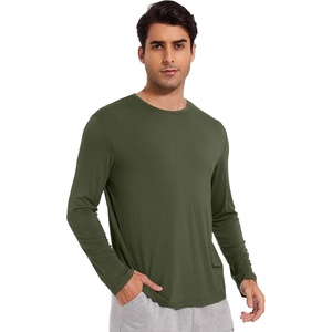 image:imageWiWi Viscose from Bamboo Mens Long Sleeve Tees Sun Protection Athletic Crew Neck Shirts for Pajamas SXXLAdark Fence Green