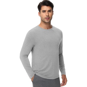 image:imageWiWi Viscose from Bamboo Mens Long Sleeve Tees Sun Protection Athletic Crew Neck Shirts for Pajamas SXXLAheather Grey