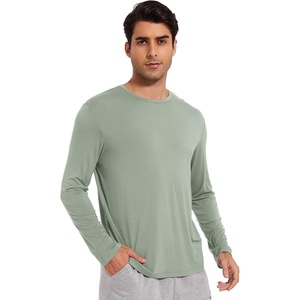 image:imageWiWi Viscose from Bamboo Mens Long Sleeve Tees Sun Protection Athletic Crew Neck Shirts for Pajamas SXXLAjasmine Green