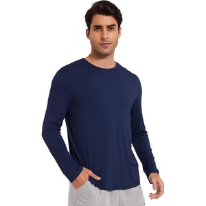 image:imageWiWi Viscose from Bamboo Mens Long Sleeve Tees Sun Protection Athletic Crew Neck Shirts for Pajamas SXXLAnavy
