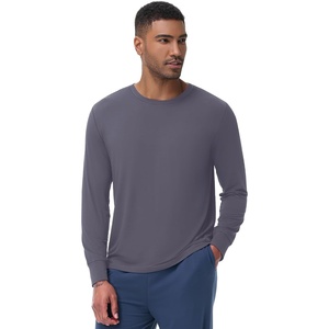 image:imageWiWi Viscose from Bamboo Mens Long Sleeve Tees Sun Protection Athletic Crew Neck Shirts for Pajamas SXXLBdark Grey