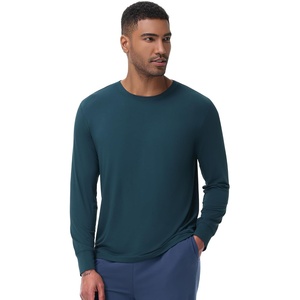 image:imageWiWi Viscose from Bamboo Mens Long Sleeve Tees Sun Protection Athletic Crew Neck Shirts for Pajamas SXXLBdeep Teal