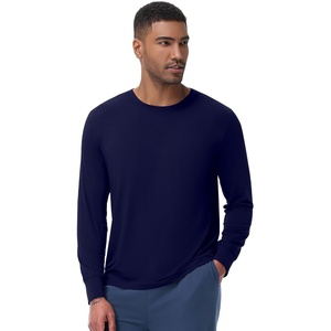 image:imageWiWi Viscose from Bamboo Mens Long Sleeve Tees Sun Protection Athletic Crew Neck Shirts for Pajamas SXXLBnavy