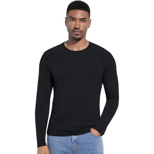 image:imageWiWi Viscose from Bamboo Mens Long Sleeve Tees Sun Protection Athletic Crew Neck Shirts for Pajamas SXXLCblack