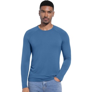 image:imageWiWi Viscose from Bamboo Mens Long Sleeve Tees Sun Protection Athletic Crew Neck Shirts for Pajamas SXXLCprussian Blue
