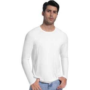 image:imageWiWi Viscose from Bamboo Mens Long Sleeve Tees Sun Protection Athletic Crew Neck Shirts for Pajamas SXXLCraw White