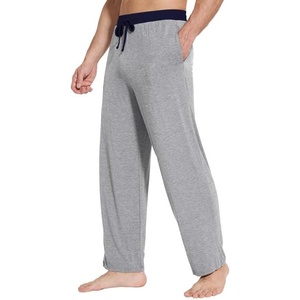 image:imageWiWi Viscose from Bamboo Mens Pajama Pants Soft Lounge Bottoms Sweatpants Sleep Pant Drawstring with Pockets SXXLAheather GreyNavy