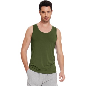 image:imageWiWi Viscose from Bamboo Mens Tank TShirt Soft Crewneck Undershirts Moisture Wicking Sleeveless Tanks Undershirt SXXLAarmy Green