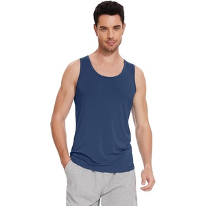 image:imageWiWi Viscose from Bamboo Mens Tank TShirt Soft Crewneck Undershirts Moisture Wicking Sleeveless Tanks Undershirt SXXLAnavy Blue