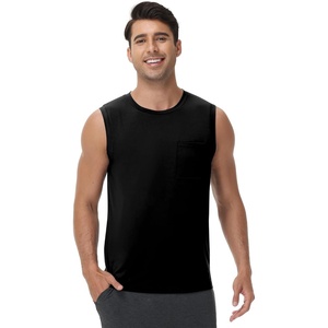image:imageWiWi Viscose from Bamboo Mens Tank TShirt Soft Crewneck Undershirts Moisture Wicking Sleeveless Tanks Undershirt SXXLBblack