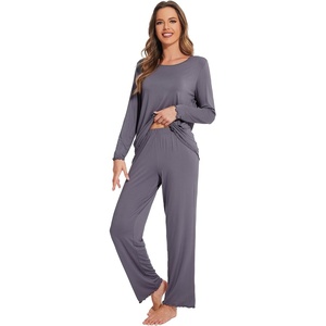 image:imageWiWi Viscose from Bamboo Pajama Sets for Women Super Soft Pjs Short Sleeve with Pants Cooling Sleepwear Loungewear SXXLCdark Grey