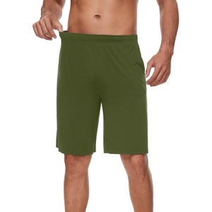 image:imageWiWi Viscose from Bamboo Pajama Short for Men Soft Knit Sleep Bottoms Summer Lounge Short Pants Cool Loungewear SXXLAarmy Green