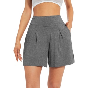 image:imageWiWi Viscose from Bamboo Sleep Shorts for Women Casual Lounge Boxers Soft Pajama Wide Leg Bottoms Sleepwear SXXLDark Heather Grey