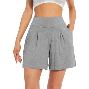 image:imageWiWi Viscose from Bamboo Sleep Shorts for Women Casual Lounge Boxers Soft Pajama Wide Leg Bottoms Sleepwear SXXLHeather Grey