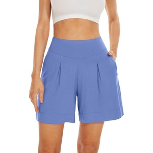 image:imageWiWi Viscose from Bamboo Sleep Shorts for Women Casual Lounge Boxers Soft Pajama Wide Leg Bottoms Sleepwear SXXLSky Blue