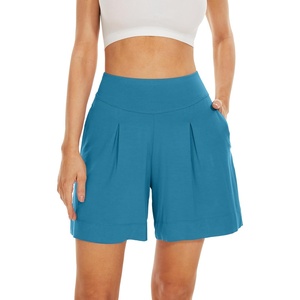 image:imageWiWi Viscose from Bamboo Sleep Shorts for Women Casual Lounge Boxers Soft Pajama Wide Leg Bottoms Sleepwear SXXLTeal Blue