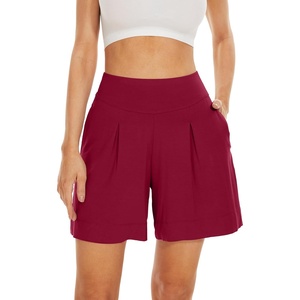image:imageWiWi Viscose from Bamboo Sleep Shorts for Women Casual Lounge Boxers Soft Pajama Wide Leg Bottoms Sleepwear SXXLWine Red