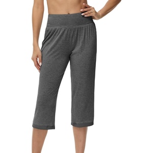 image:imageWiWi Viscose from Bamboo Womens Capri Pajama Pants Lounge Casual Bottoms Cute Capris SXXLCharcoal Heather