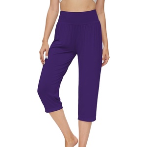 image:imageWiWi Viscose from Bamboo Womens Capri Pajama Pants Lounge Casual Bottoms Cute Capris SXXLDark Purple