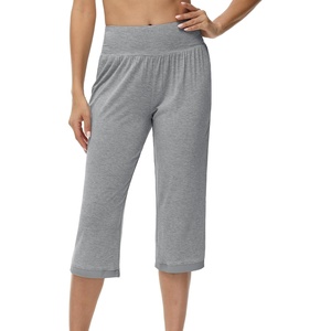image:imageWiWi Viscose from Bamboo Womens Capri Pajama Pants Lounge Casual Bottoms Cute Capris SXXLHeather Grey