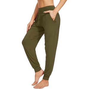 image:imageWiWi Womens Viscose from Bamboo Joggers Super Soft Pajama Pants Yoga Bottoms Cooling Lounge Sweatpants SXXLAarmy Green