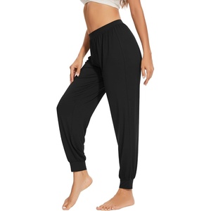image:imageWiWi Womens Viscose from Bamboo Joggers Super Soft Pajama Pants Yoga Bottoms Cooling Lounge Sweatpants SXXLBblack