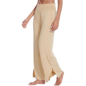 image:imageWiWi Womens Viscose from Bamboo Lounge Pants Soft Wide Leg Pajama Bottoms Palazzo Yoga Pant Casual Pj Bottom SXXLGray Sand