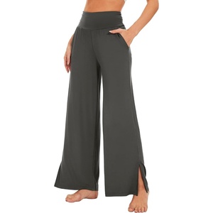 image:imageWiWi Womens Viscose from Bamboo Lounge Pants Soft Wide Leg Pajama Bottoms Palazzo Yoga Pant Casual Pj Bottom SXXLIron Grey