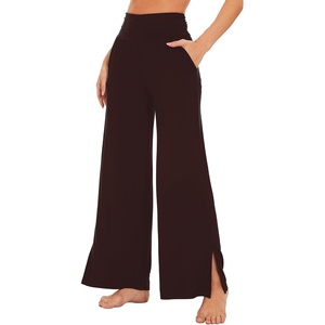 image:imageWiWi Womens Viscose from Bamboo Lounge Pants Soft Wide Leg Pajama Bottoms Palazzo Yoga Pant Casual Pj Bottom SXXLMocha