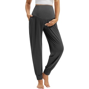 image:imageWiWi Womens Viscose from Bamboo Maternity Pants Soft Over The Belly Pregnancy Leggings High Waist Stretchy BottomsBcharcoal Heather